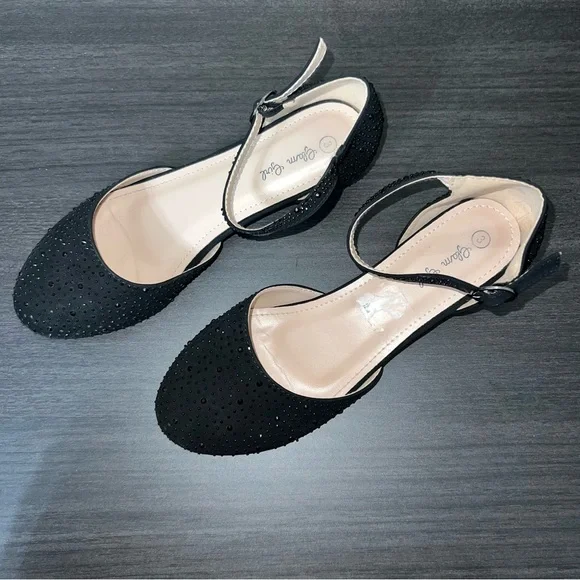 Glam Girl Girls Black Fancy Heels, Size 3 - Picture 3 of 9